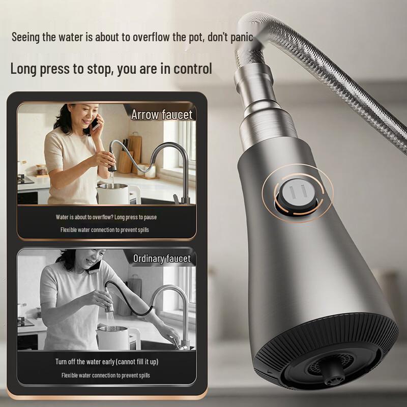 ARROW Gunmetal Grey Pull-Out Kitchen Faucet