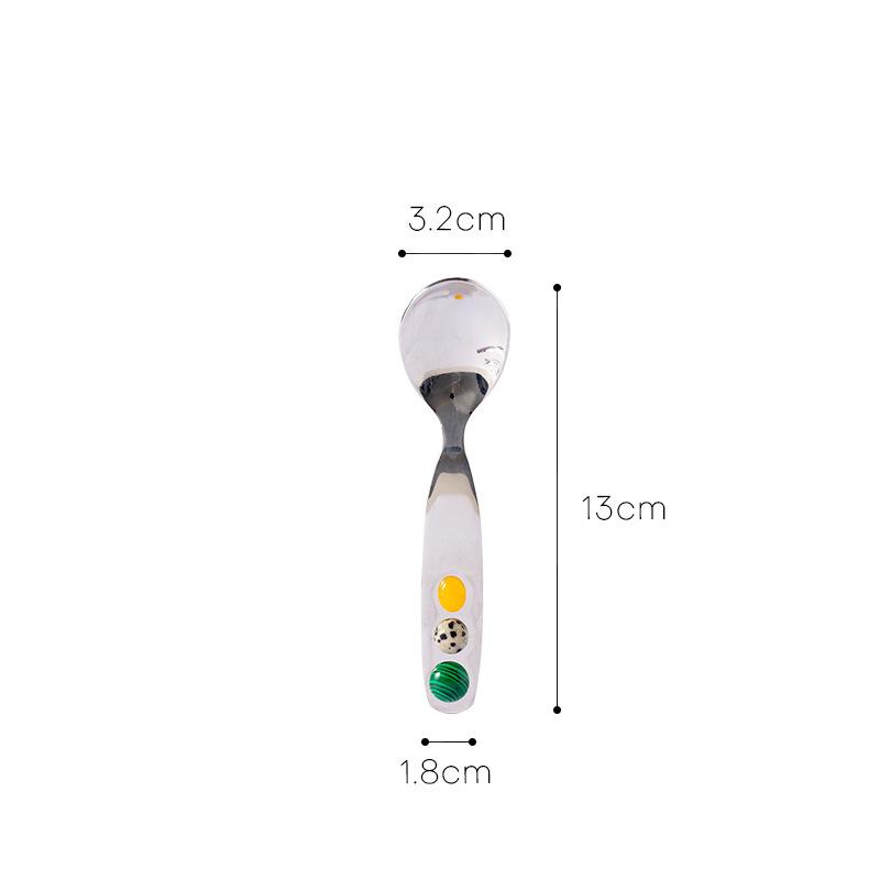 

Nordic Stone Fork Spoon Set Creative Cute Candy Bean Utensils Household Kitchen 304 Stainless Steel Handmade Western Tableware