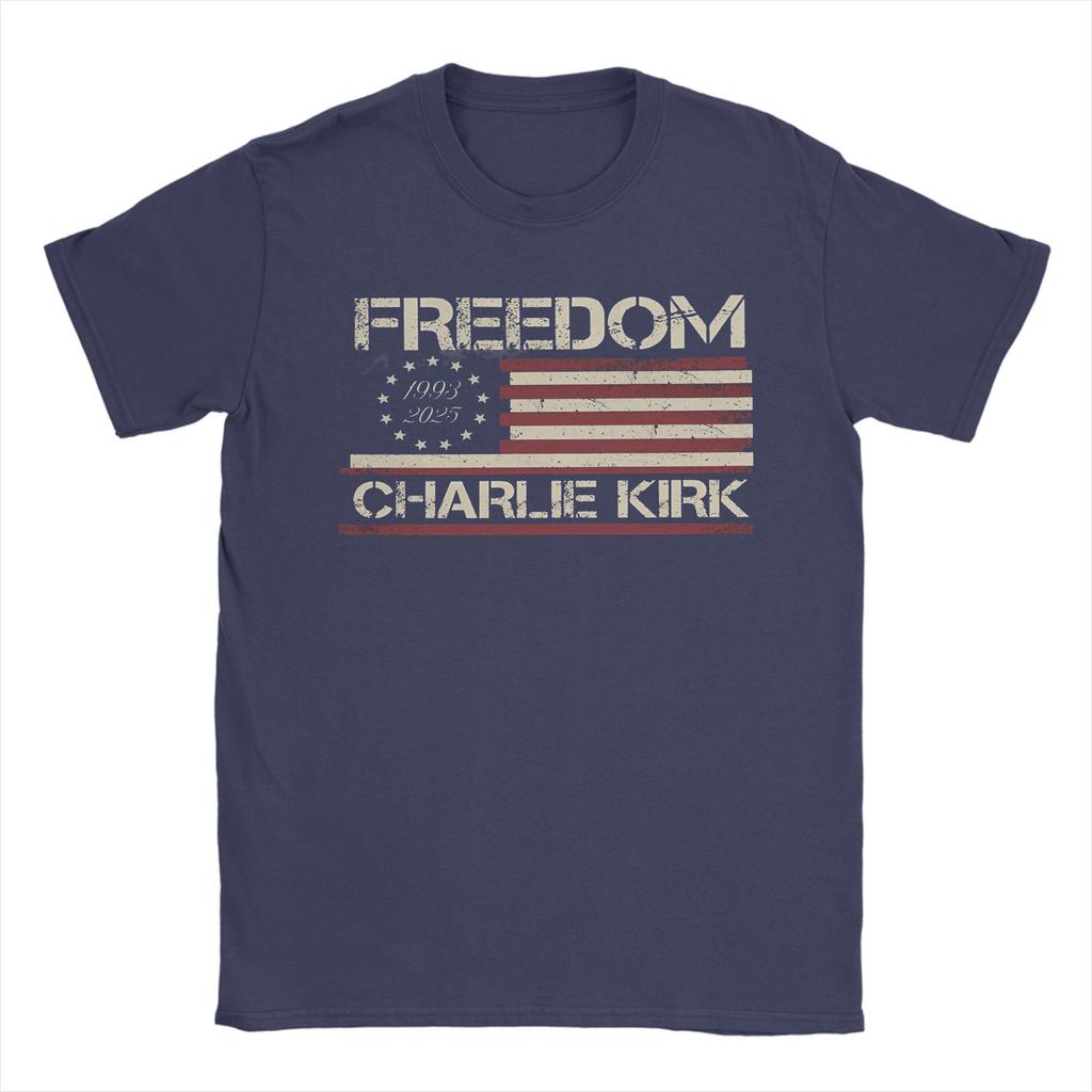 Freedom T Shirt Summer Charlie Kirk Cotton T Shirts For Male Trending Custom Logo Tshirt Short Sleeve Vintage Top Tees