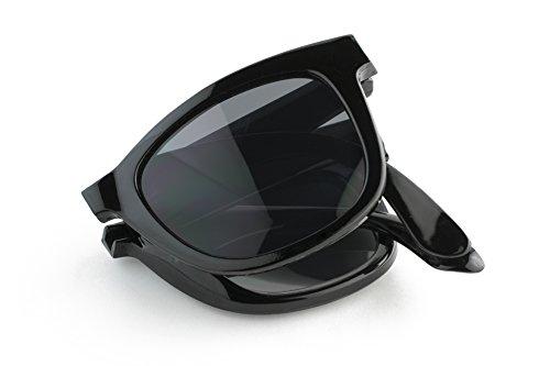 FEEL LIFE Wellington-style Folding Fashion Sunglasses FI7006-1 Black X Smoke
