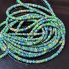Smooth Polish Rainbow Flashy Rondell Ethiopian Opal Beads, Black Opal strand beads.