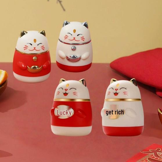 Cartoon Lucky Cat Pop-up Toothpick Holder - Creative Press-Type Design, Chinese Style Household Decor