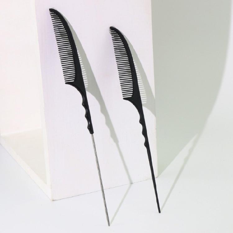 Pin Tail Comb Carbon Fiber Teasing Comb  Hairdressing Combs for Wet and Dry Hair