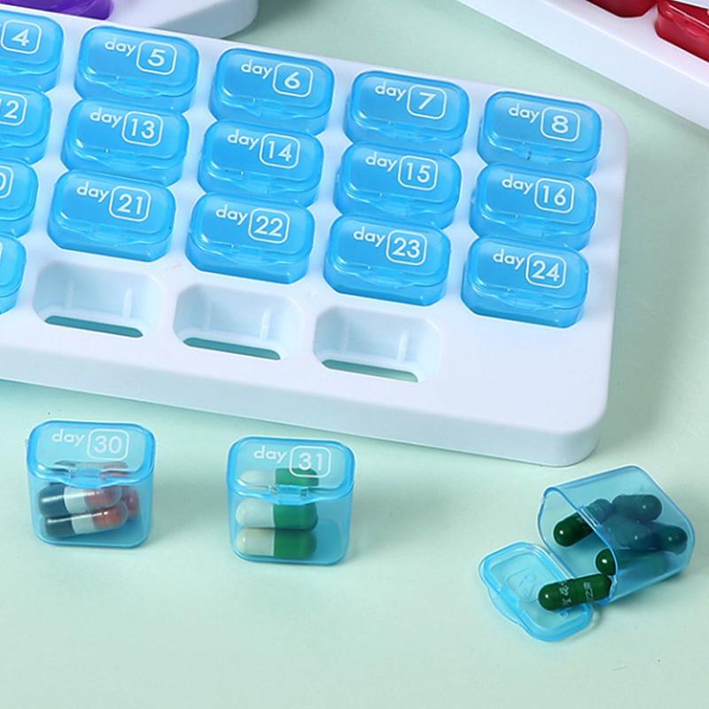 1Pcs  31-Day Monthly Pill Organizer With Large Removable Medication Pods Portable Pill Case Box And Holder For Daily Medicine