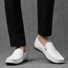 Fashion Lightweight Men Genuine Lleather Casual Shoes Lazy Shoes Male Breathable Slip-on Mens Driving Shoes Loafers Moccasins