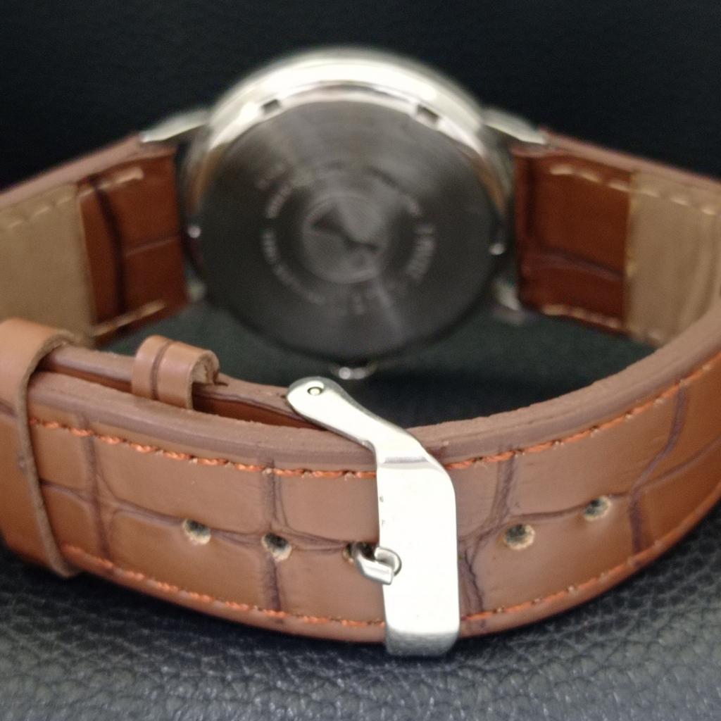 HAND-WINDING VINTAGE FAVRE LEUBA 253 SEA CHIEF SWISS MENS BROWN WATCH A702047-5 R208-a702047