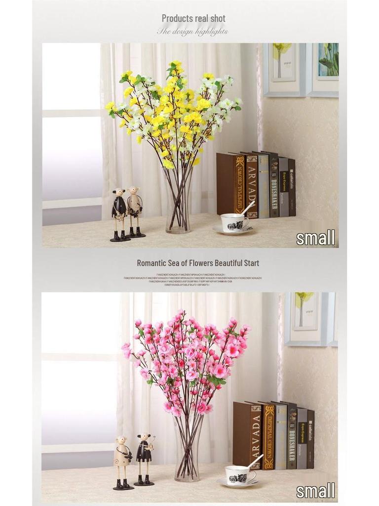 Silk Peach, Plum, and Cherry Blossom Arrangement – Indoor Floor Decoration