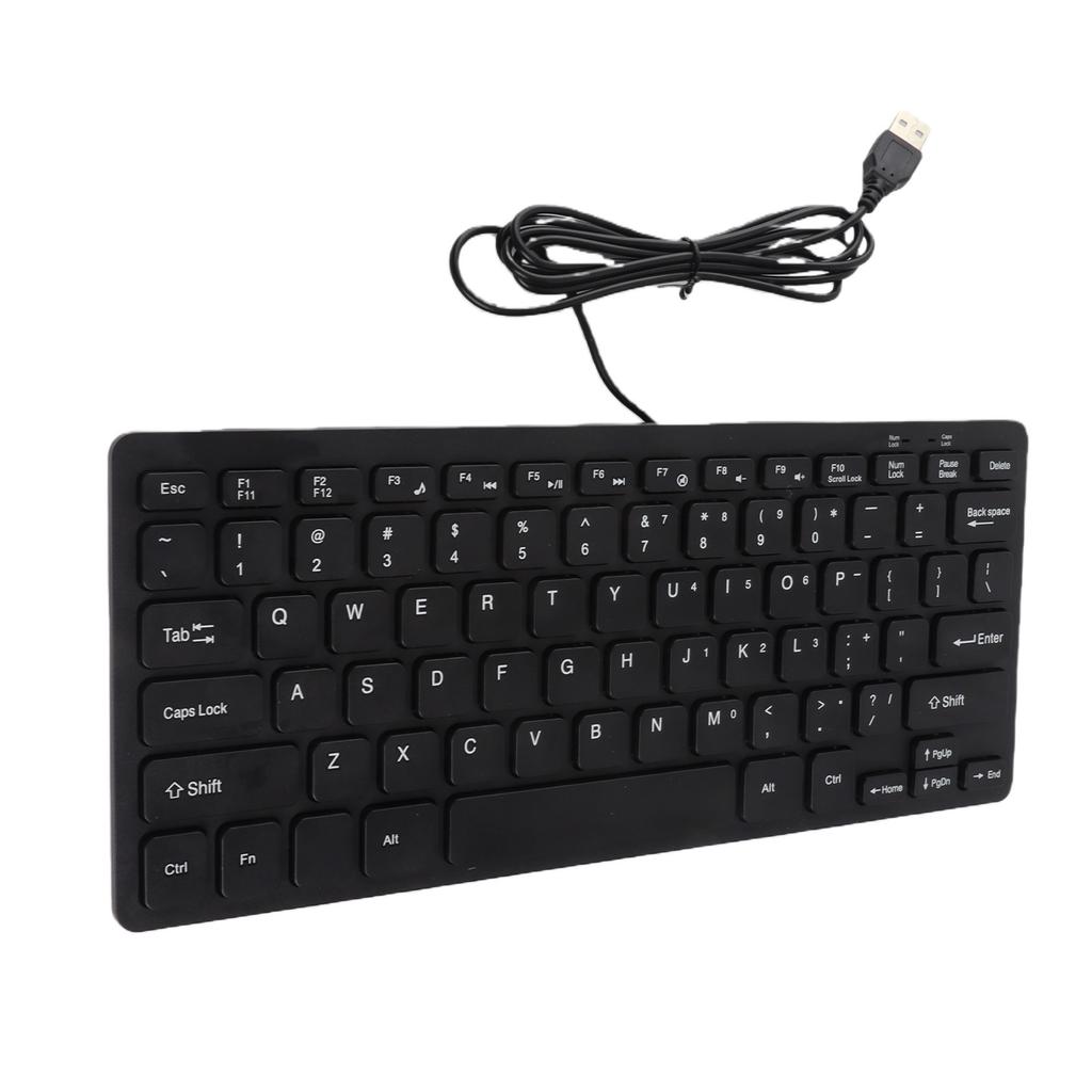 78 Keys Ultra Thin Mini USB Wired Keyboard for Desktop Computer Laptop PC (Black)