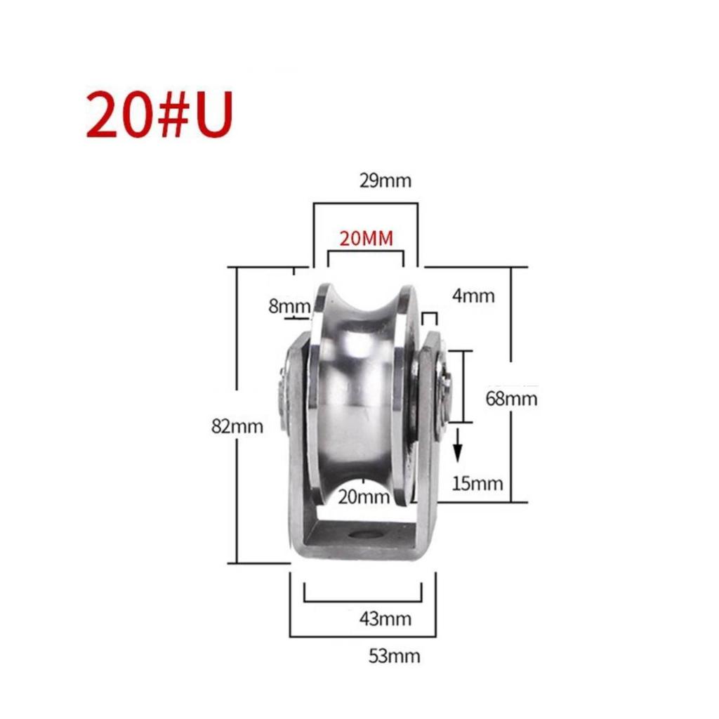 Stainless Steel Sliding Roller Grooved with Metal Bracket Smooth Rolling Door