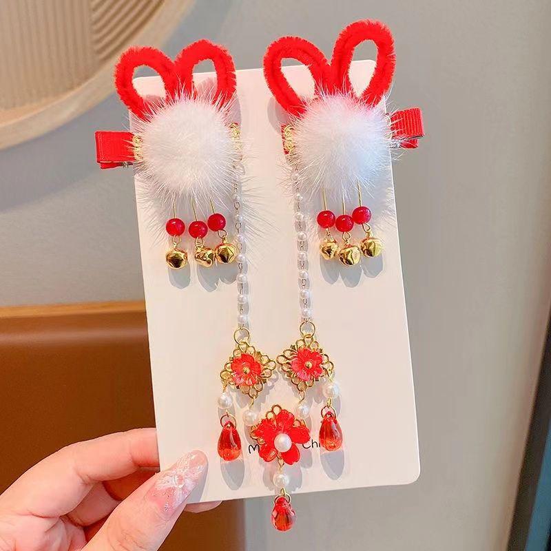 

Детские аксессуары для волос в старинном стиле Hanchen: Заколка для волос с кисточкой и цепочкой на лбу