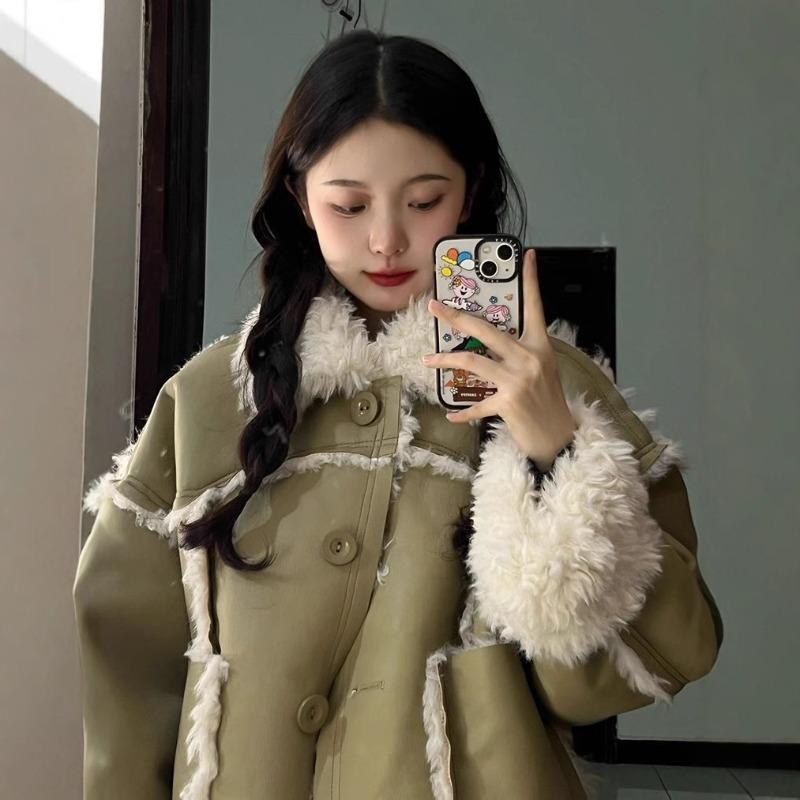Imitation lamb wool cotton coat women's winter new deerskin fleece fur fur top loose thickened cotton coat