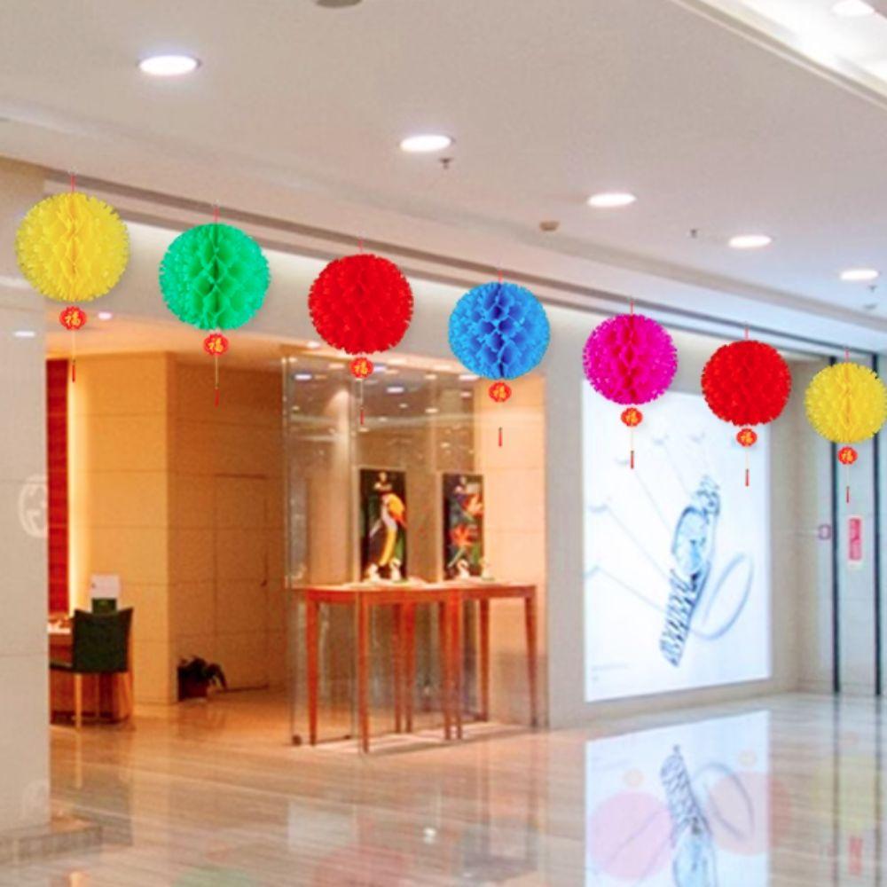 10PCS Waterproof Honeycomb Lantern Jagged Edges Spring Festival Pendant Paper Lantern Ball  Wedding