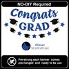 Black and Blue Graduation Party Decorations 2025 Congrats Grad Banner, NO-DIY Graduation Decorations Class of 2025 Congratulations Graduate Banner