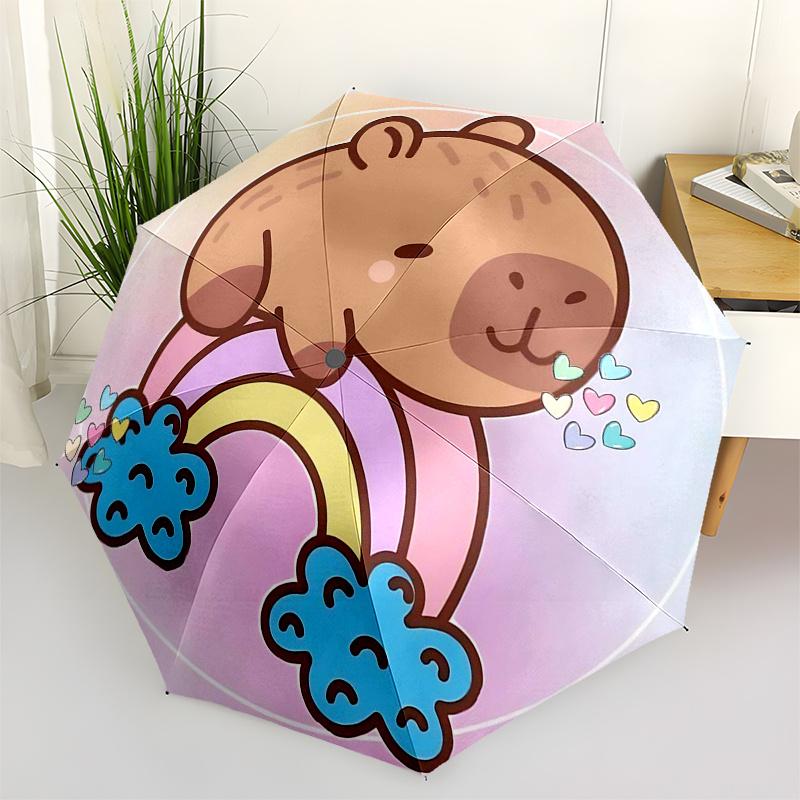 

Capybara Themed Travel Umbrella-8 Ribs Automatic Opening and Closing, Portable Folding Design, Compact and Stylish Umbrella Suitable for Out