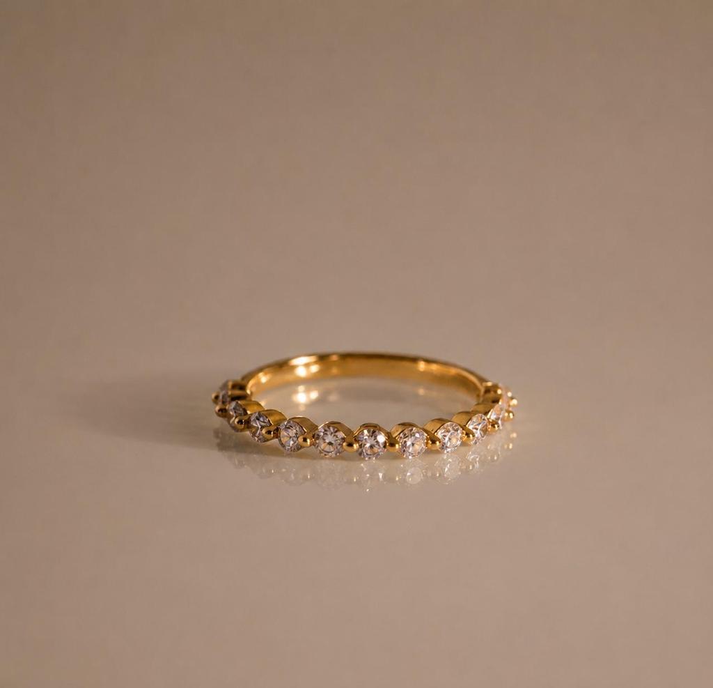 Dainty Birthstone Stack Ring Luxury Everyday Jewelry Gold Plated Gift For Women