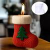 DIY Włóczka dzierganie skarpetki świąteczne świece forma silikonowa sweter dzierganie choinka długie skarpetki tubowe formy żywiczne gipsowe prezenty