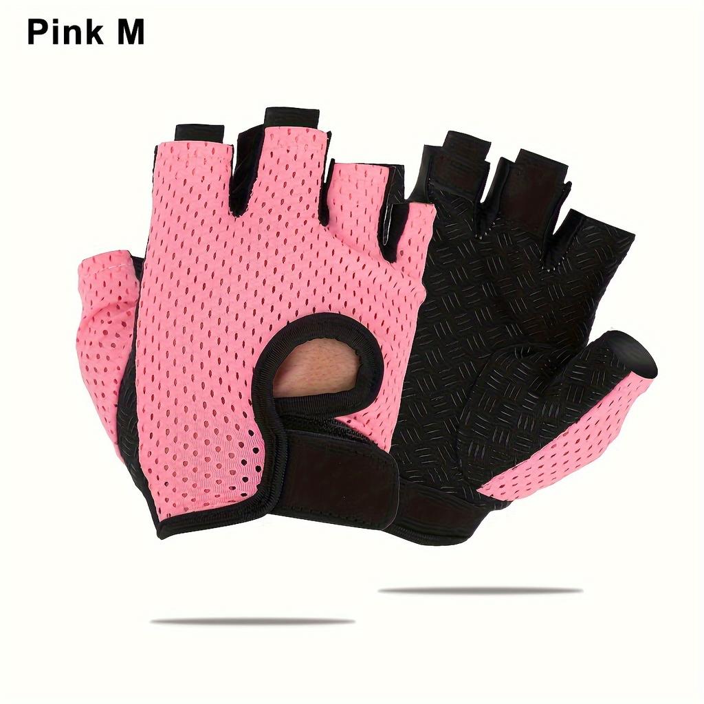 1 Paar Atmungsaktive Anti-Rutsch Halbfinger Trainingshandschuhe Nylon-Mesh, Verstellbarer Handgelenkriemen Ideal für Fitness & Gewichtheben, Gym-Zubehör