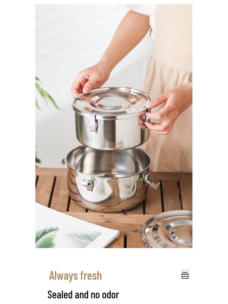 304 Stainless Steel Leak-Proof Korean Bento Lunch Box Set - 3-Piece Fresh-Keeping Containers