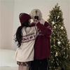 Unisex Nordischer Weihnachtsstrickpullover mit Hirschmotiv Zopfmuster Lockerer Schnitt Winterpullover Teenager Erwachsene