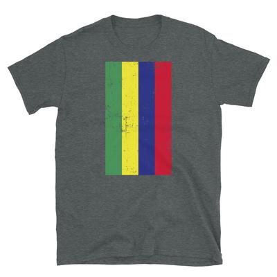Mauritius Afrika Port Louis Distressed Flag Kurzarm Unisex T-Shirt
