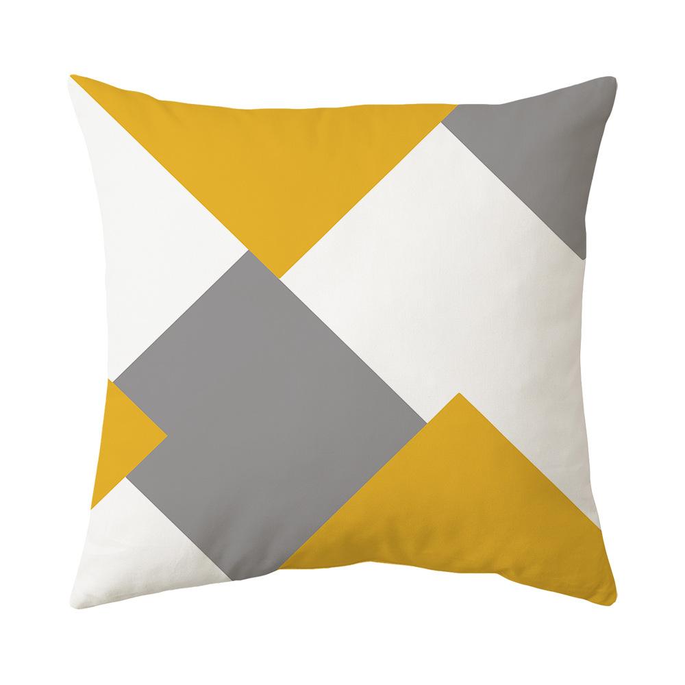 New Yellow Peach Skin Print Pillow Nordic Fresh Living Room Sofa Pillow Cover