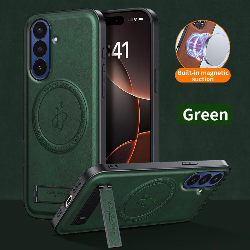 Samsung Z Fold7 Magnetic Leather Case: Anti-Drop, Invisible Stand