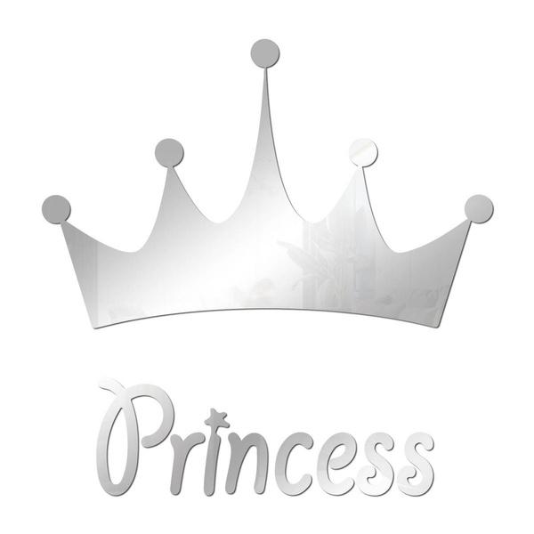 

Принц Корона знак акриловая зеркальная настенная наклейка для комнаты, ванной комнаты, спальни, настенная самоклеящаяся художественная наклейка