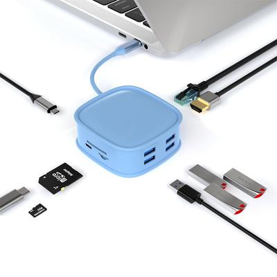 1to10 Hub USB HDMI Konvertierungsadapter Anschluss Dockingstation Erweiterungsdock 10in1 10 Ports 100WPD Ladefunktion HDMI Videoausgang Kompakt Niedlich Stilvoll
