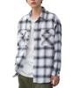 WEGO Unisex Ombre Check Flannel Long Checked Oversized Size Pattern 2 Shirt, Sleeve, Top, Autumn/Winter Clothes, Silhouette, Gift, Men's, L,