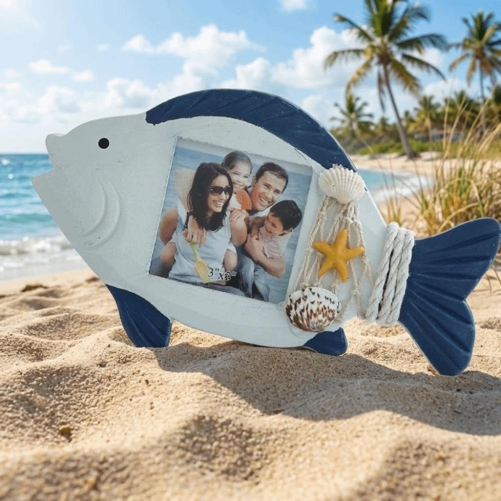 Unique-shaped Ocean-Themed Photo Frame Wooden Instant Photo Frame Living Room