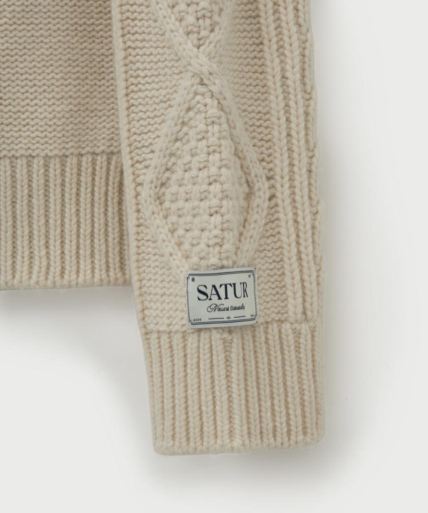 Seteo Big Cable Fisherman Pullover Knit Cream