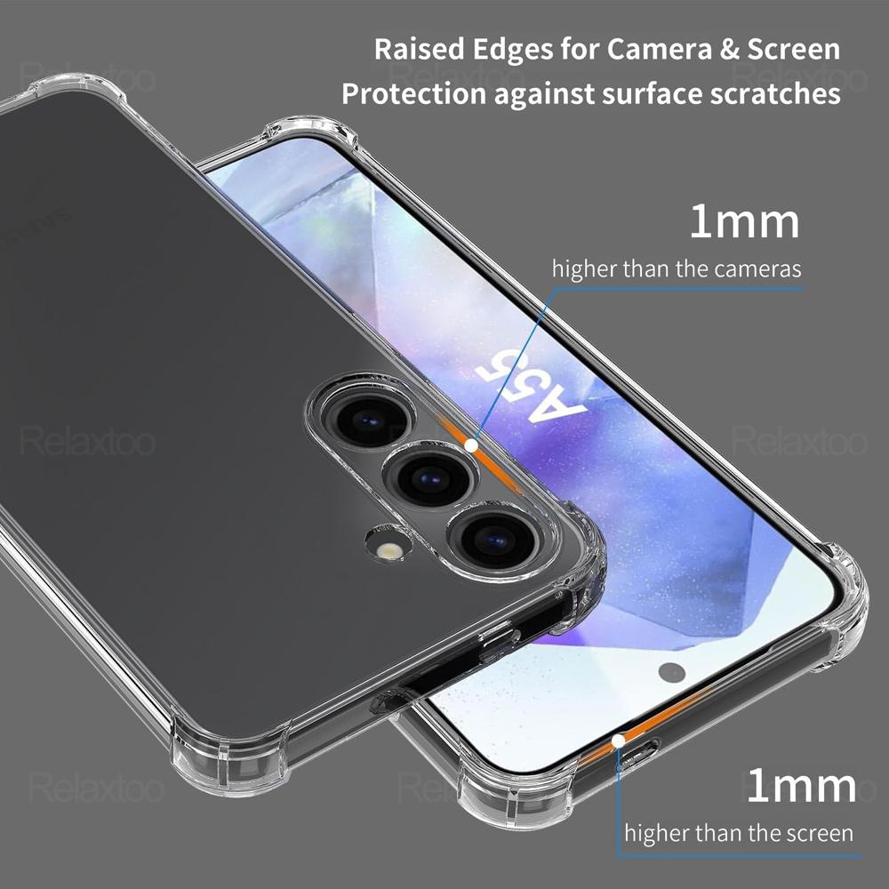 For Samsung Galaxy A55 Case Transparent Shockproof Cover Coque Samsang A35 A25 5G A15 4G A 55 35 25 15 Soft Silicone Funda Capa