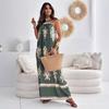 Dress summer women's new product European and American positioning flower printing suspender skirt