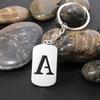 Stainless Steel Alphabet Charm Keychain - Smooth Surface, Retro Style Gift Pendant