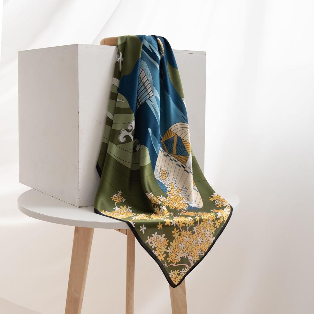 Mulberry Silk Silk Scarf for Mother In Law and Elder Gift Thin Sunshade Women's Square Scarf Elegant and Versatile