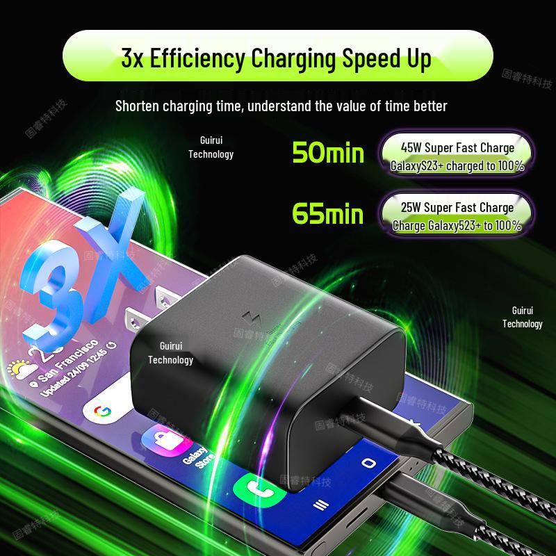 Samsung PD 45W Fast Charger Set for Galaxy S24/23 - US Standard, Cross-Border Compatible