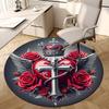 1pc Office Carpet Chair Mats Heart with Crown and Roses Perfect for Decorating Office Chairs, Living Rooms, Or Bedrooms