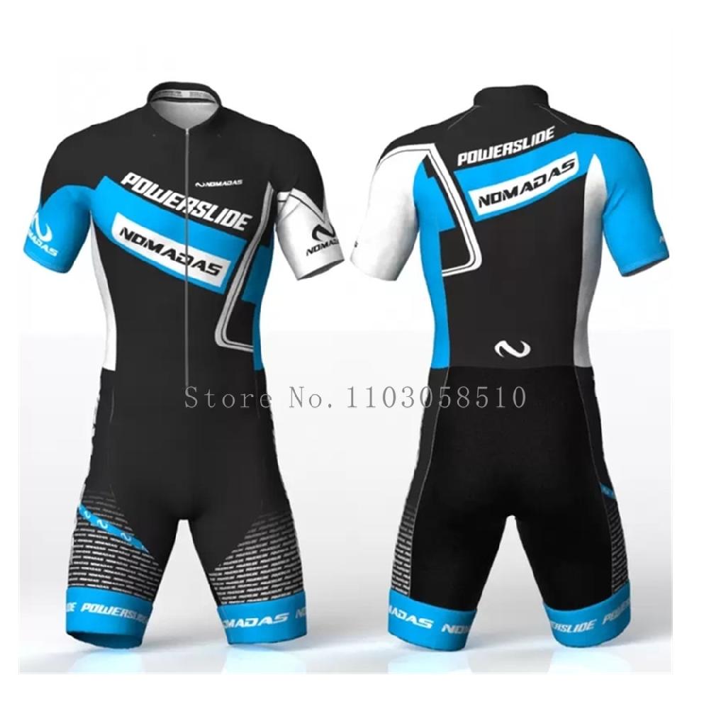 Powerslide Skating Short Sleeve Speed Skating Suit Kids Practice Training Inline Speed Skating Aldult Triathlon Race Clothing
