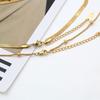 18K Vacuum Electroplated Gold Stacked Bead Chain Snake Bone Chain Women'S Fashion Stacked Titanium Steel Double-Layer Necklace