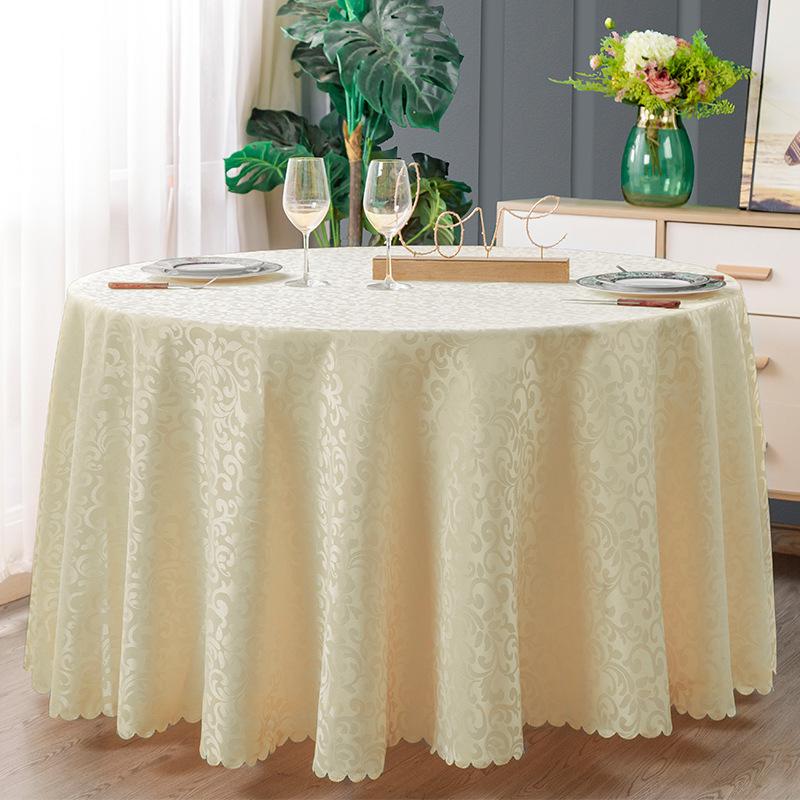 European Style Double Hook Floral Round Tablecloth for Hotel, Restaurant & Wedding Conference Dining Tables