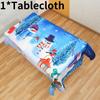 Santa Cartoon Christmas Claus Print Chair Covers Tablecloths Family Festivities
