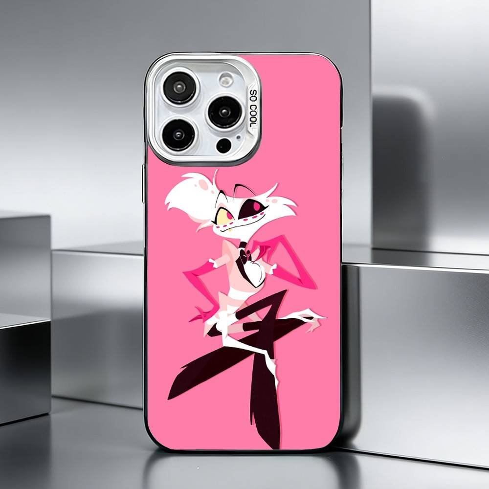 A-Angel D-DustS H-Hazbin Custodia per Telefono per iPhone 17,16,15,14,13,12,11 Plus,Pro Max,XS,Custodia per telefono argentata colorata