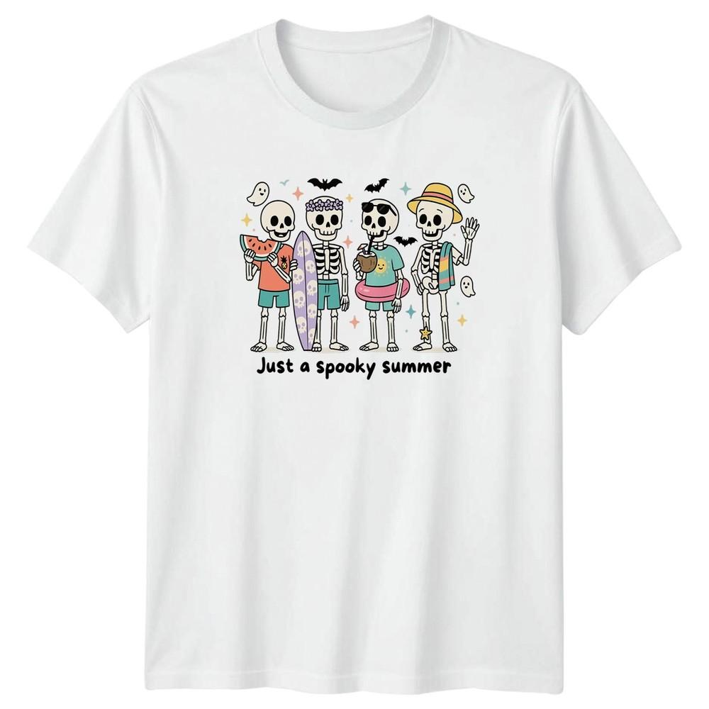 Just A Spooky Summer Skeletons Halloween Holiday Graphic Unisex Unisex Unisex TShirt S