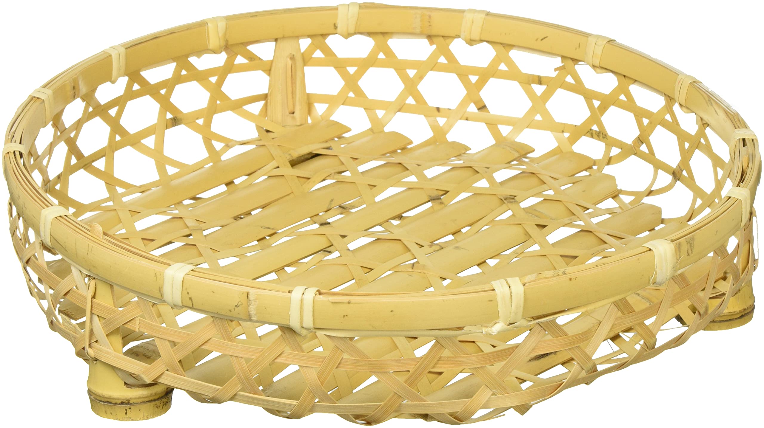 

Yamako Bleached Bamboo Hors d oeuvre Basket with Legs, Basket Only, 1 Shaku (23338)