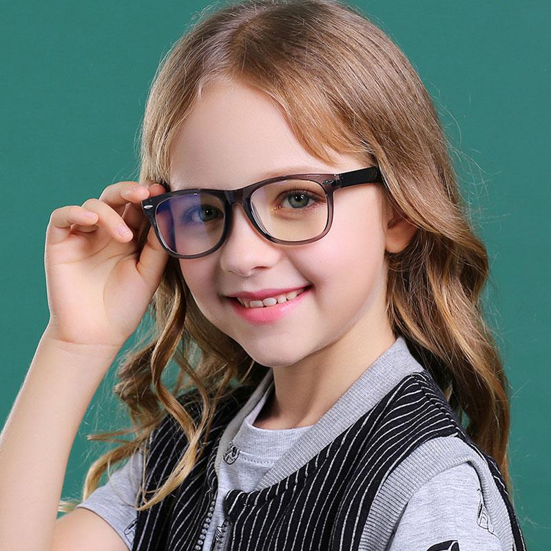 Square Anti Blue Light Glasses Kids TR90 Boys Girls Optic Flexible Prescription Eyeglasses Custom Myopic Hyperopic Glasses