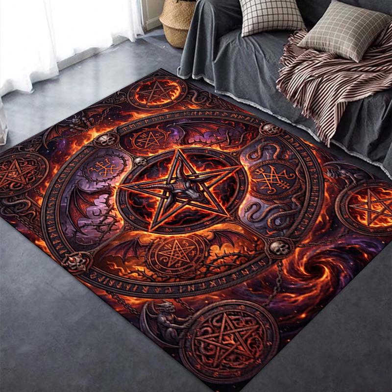 2025 New Satan's Pentagram Carpet Rug for Living Room Bedroom Home Sofa Decoration,Kids play Non-slip Floor Mat137