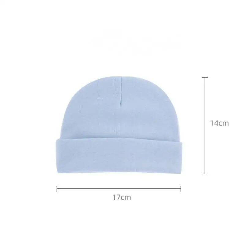 4PCS Baby Beanie Hat And Mittens Set Cotton Infant Newborn Anti Scratch Gloves Soft Warm Breathable Cap For 0-12 Months Everyday Wear Boys Girls