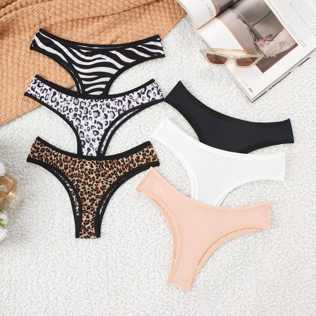 Women's Low-Rise Leopard & Zebra Thong Cutout Panties