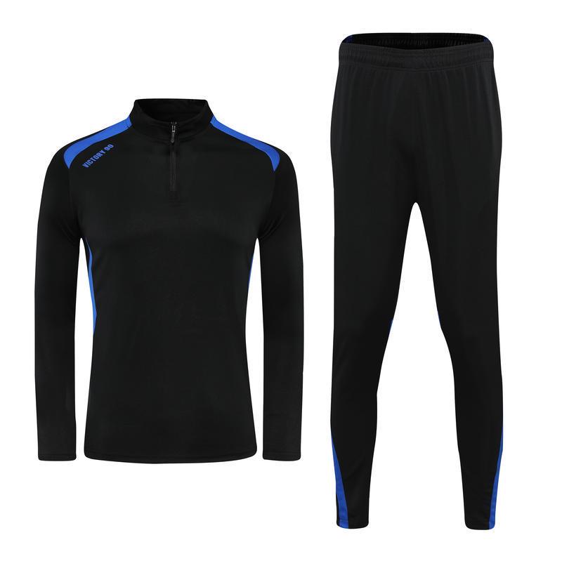 Unisex Half-Zip Long-Sleeve Football Training Set for Kids & Adults