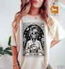 2026 Tarot Card Shirt Retro Skull Pattern Womens Shirt Unisex Tarot Card Shirt Cute Coffee Lover Shirt Tarot Lover Gift